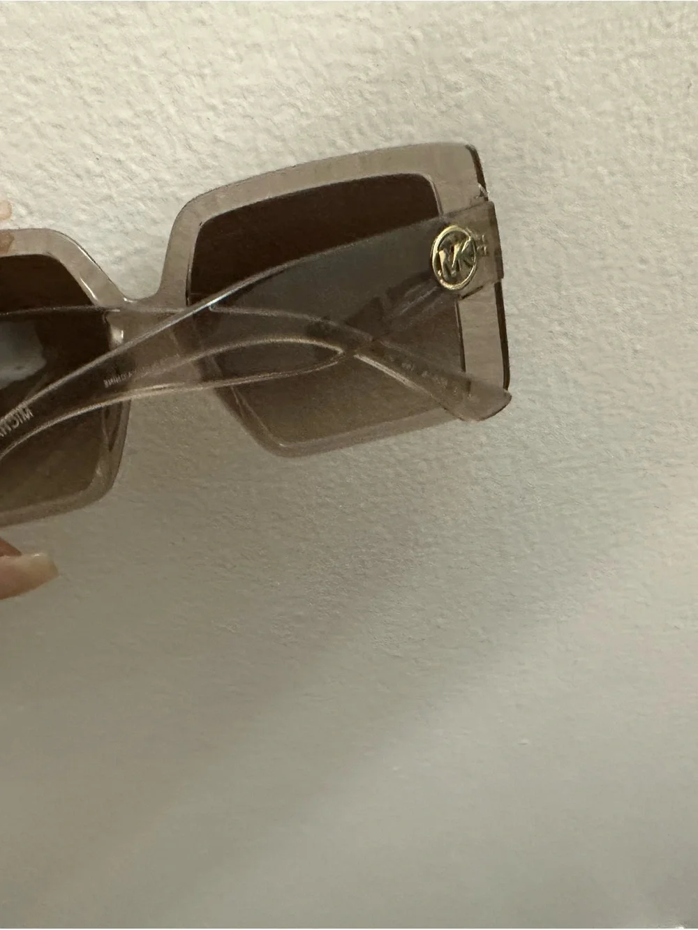 Michael Kors Sintra Oversized Square Sunglasses Clear Beige Gradient